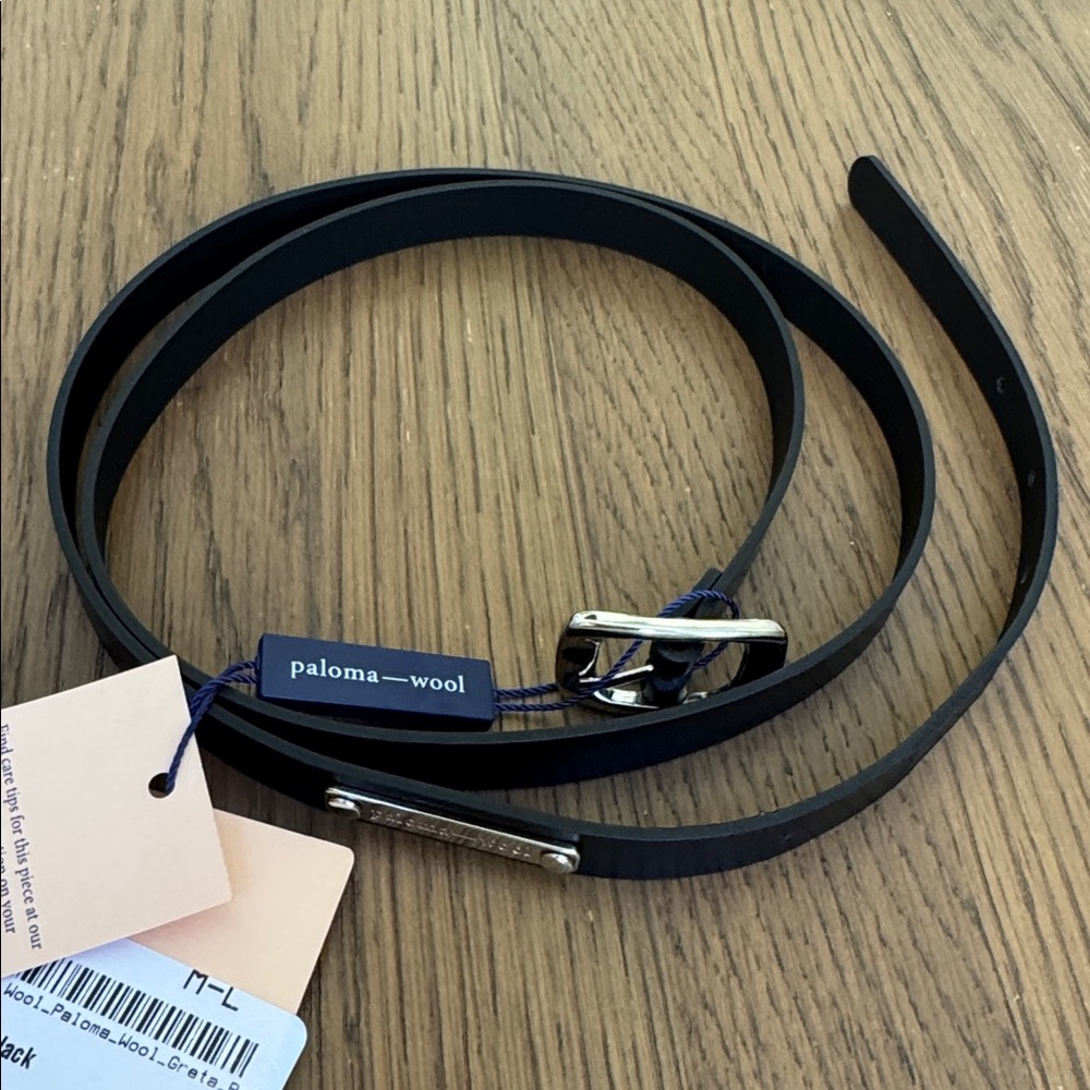 NWT Paloma Wool Black Greta Belt Size ML